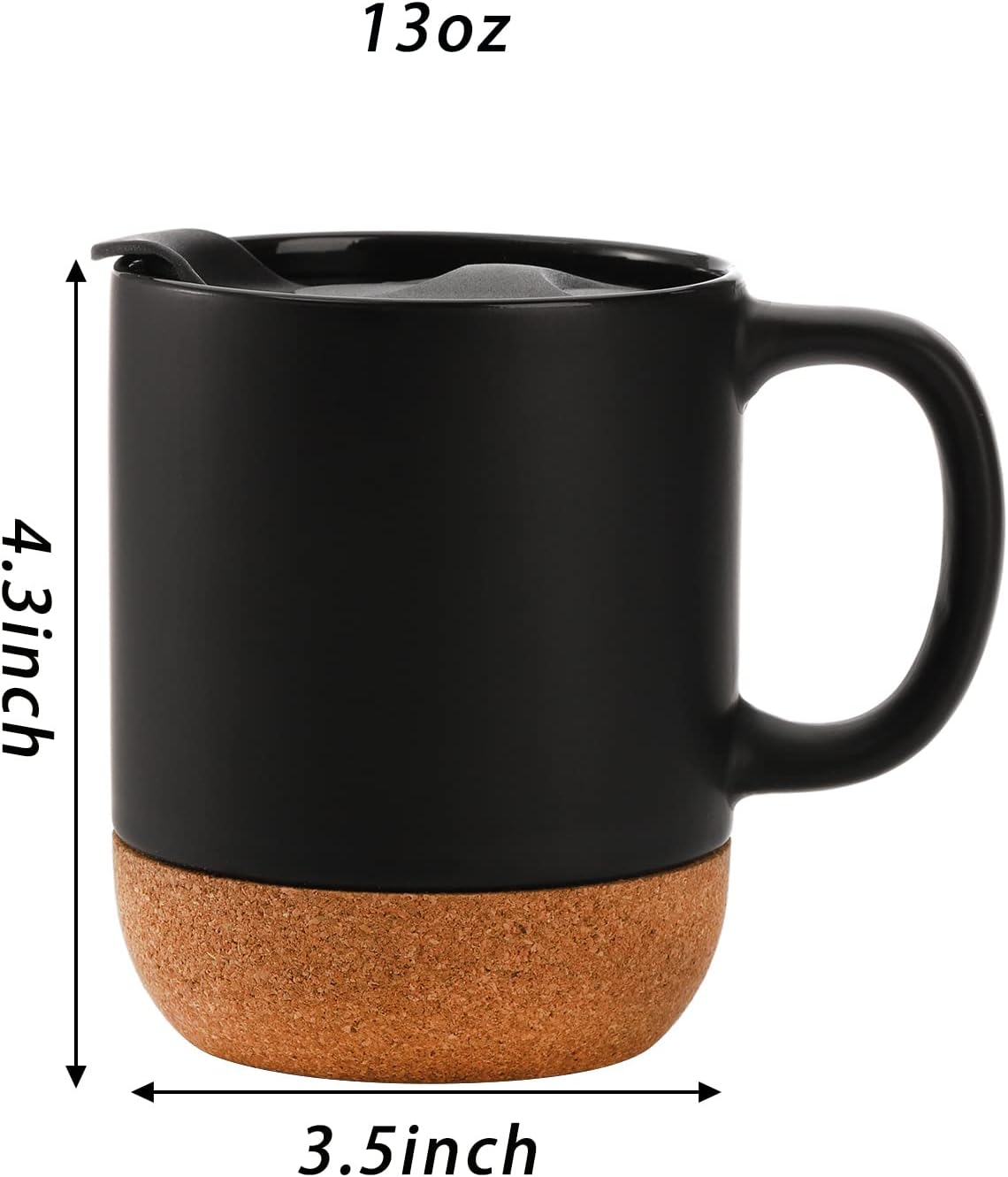 Customizable Ceramic Mug with Cork Bottom and Lid