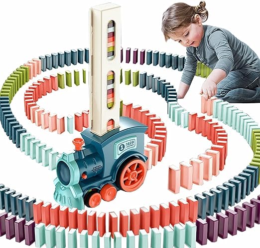 Domino Train Blocks Set - The Ultimate Auto Domino Stacking Block Set Toy