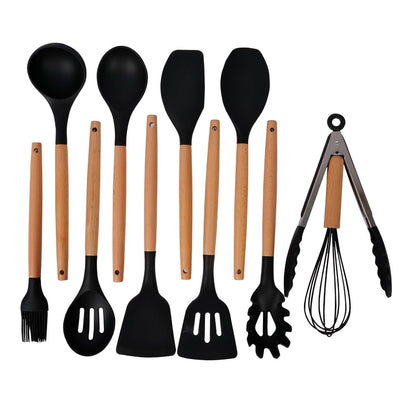 Kitchen Tools - Cooking Spoon Set with Wooden Handle 12 Pcs