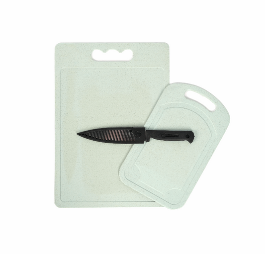 Cutting Board Set with Knife - 3 Pcs