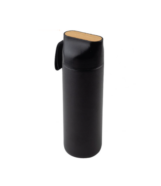 Premium Double Wall Stainless Steel Bottle with Bamboo Accessory