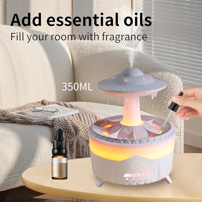 Aromatherapy Humidifier Rain Cloud Design - Multifunctional Essential Oil Diffuser