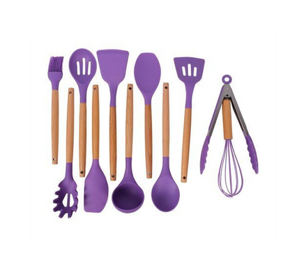 Kitchen Tools - Cooking Spoon Set with Wooden Handle 12 Pcs