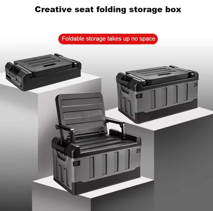 Multipurpose Collapsible Travel Car Storage Box & Camping Chair