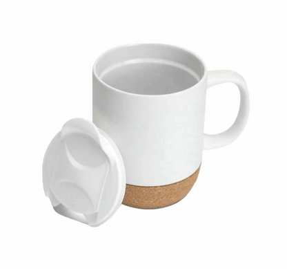 Ceramic Mug with Cork Bottom and Lid